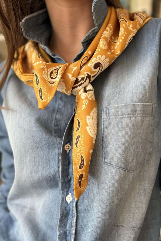 Bandana Triangle Silk Neckerchief Dijon 